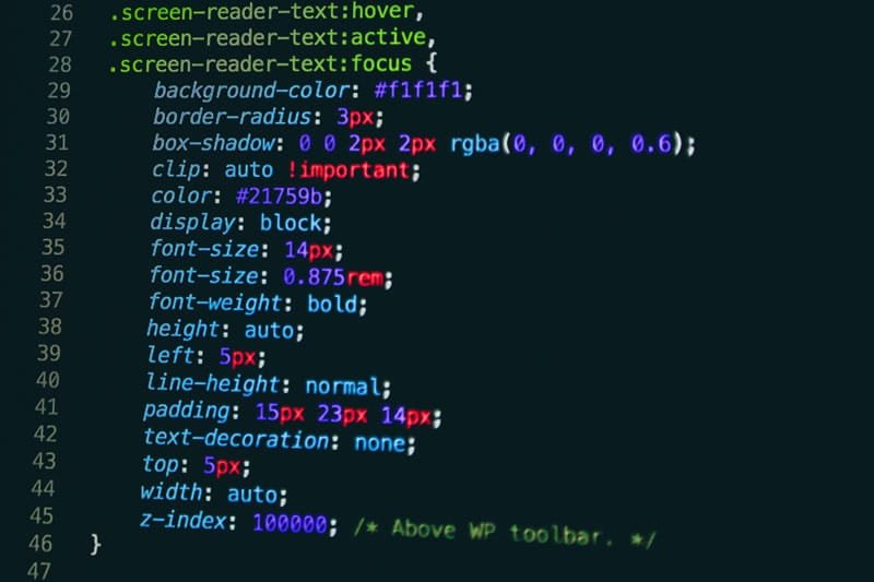 Código utilizado para crear y diseñar sitios web.